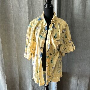 Columbia Yellow Casual Button Down Shirt